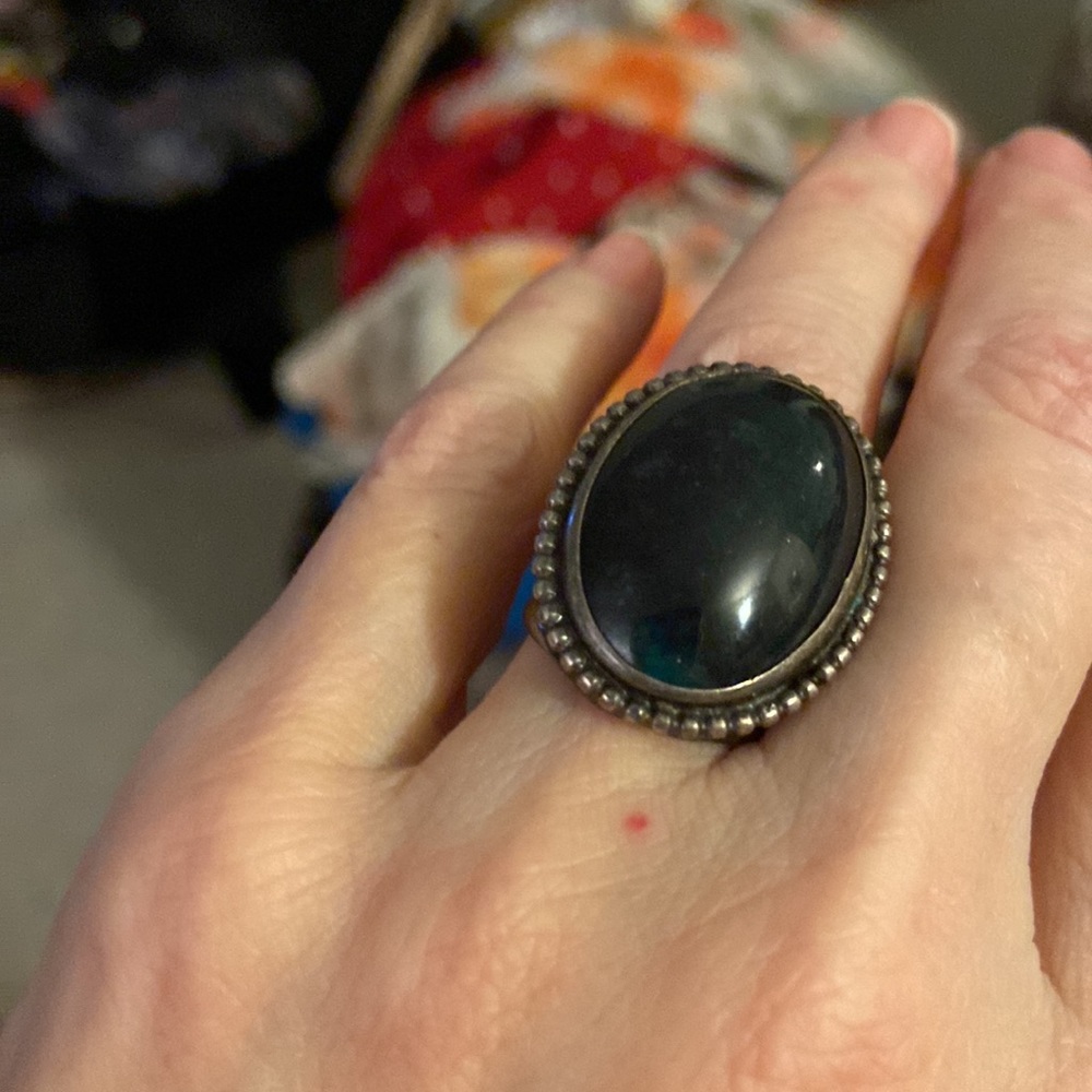 Statement Ring! Eyecatching Nephrite Or Black/Gre… - image 6